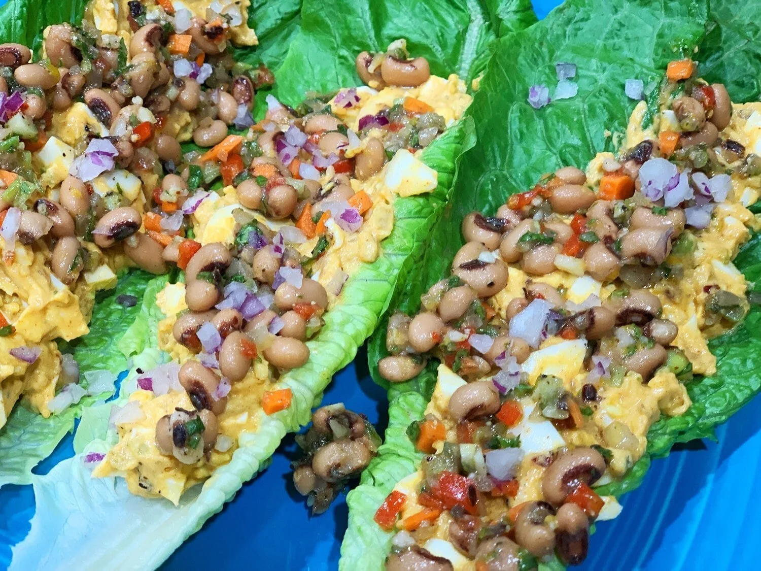 Spicy Egg Salad Lettuce Wraps with BlackEyed Pea Relish — OKCVEGGIE